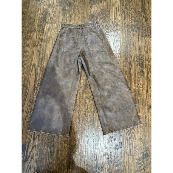 We The Free Misha Vegan Pants Size 28 — Brown Barrel Silhouette Vegan Leather - Picture 4 of 10